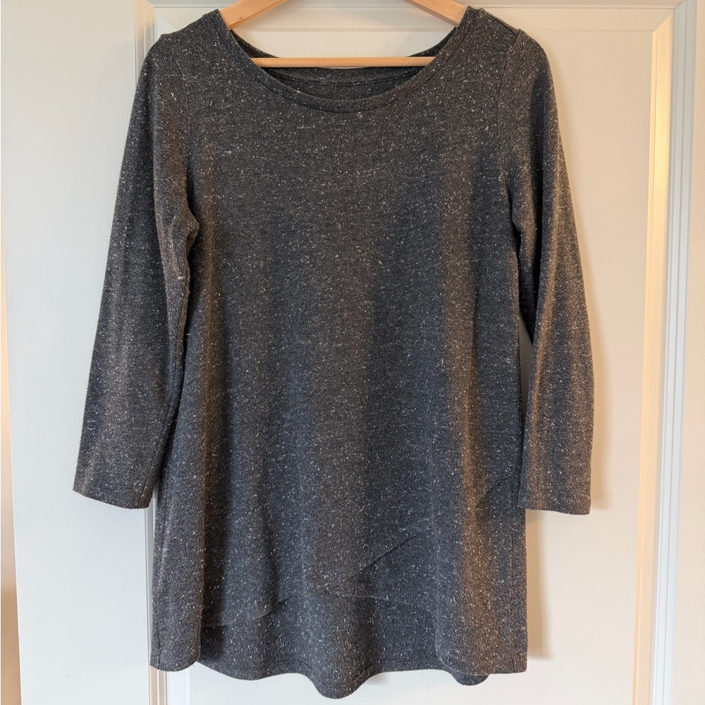 LOFT Charcoal Speckled Knit Top